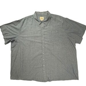 True Nation Mens 5XL Blue Micro Polka Dot Short‎ Sleeve Button Down Shirt 202432